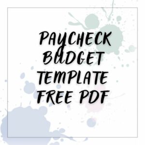 paycheck budget template free pdf
